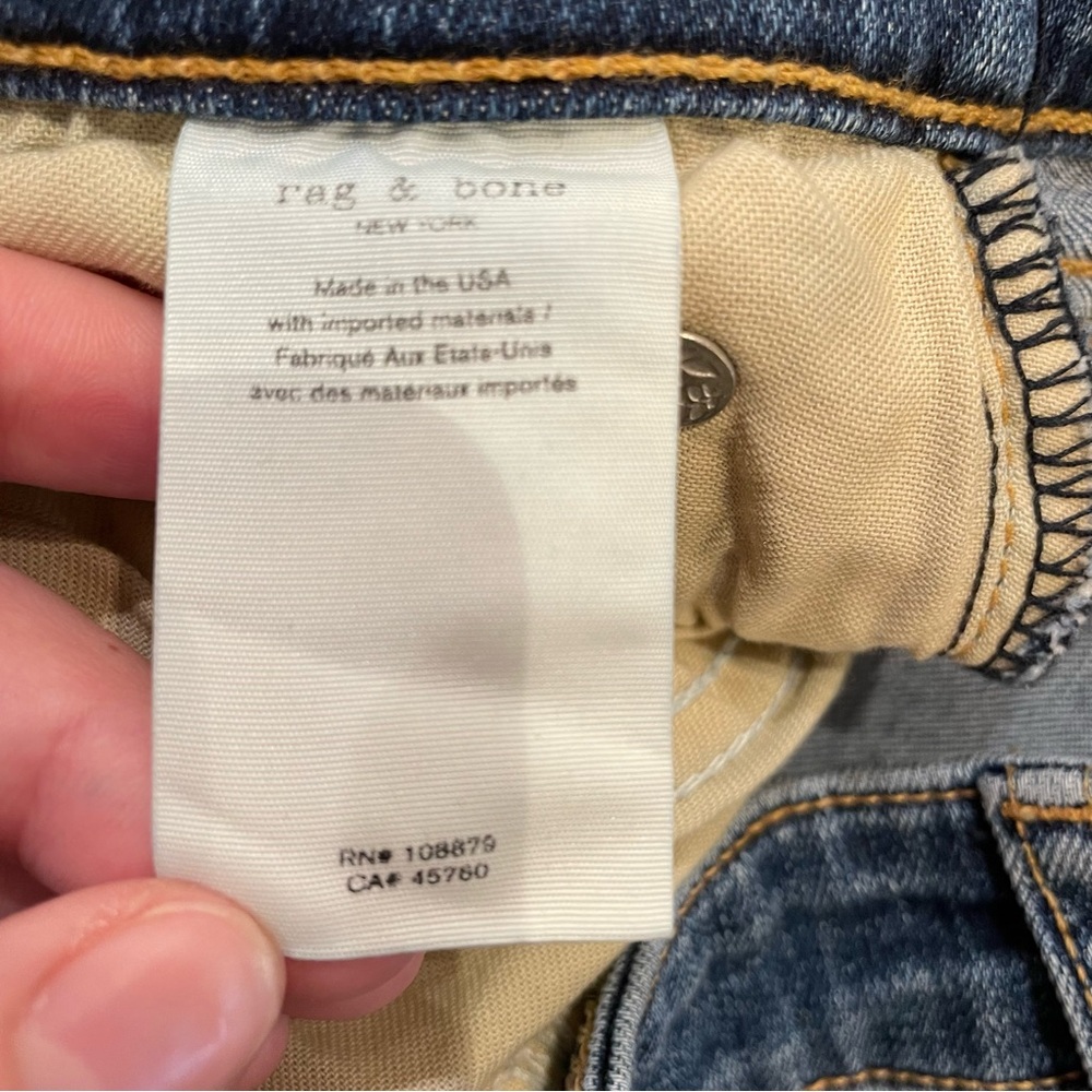 Rag & Bone Nina High Rise Ankle Flare Jeans Denim Straight Leg Raw Hem Frayed 25 - Picture 10 of 16